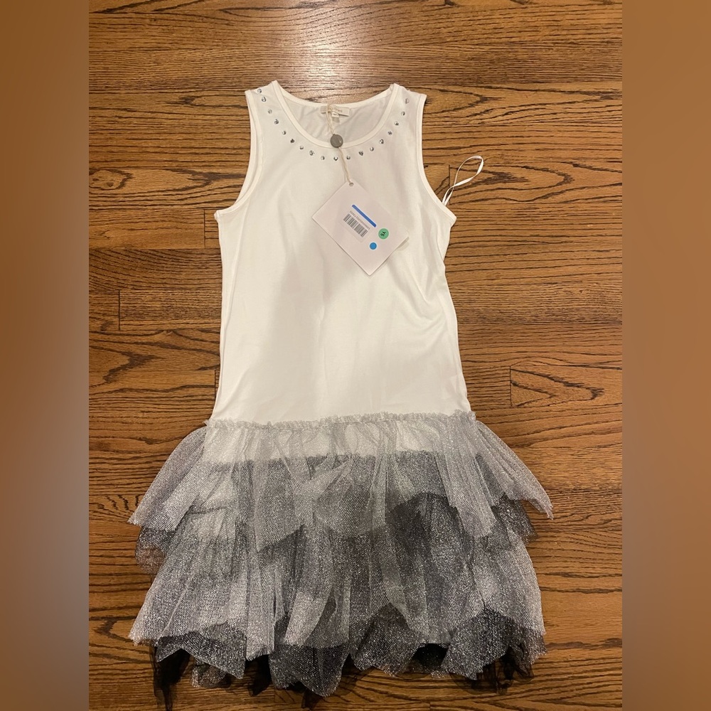 NWT—Miss Grant - Girls Size 140 adorable t-shirt dress with tule.